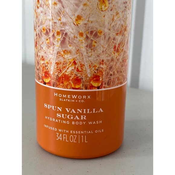 HomeWorx Slatkin and Co Spun Vanilla Sugar Hydrating Body Wash 34 Oz Essential - Picture 3 of 6